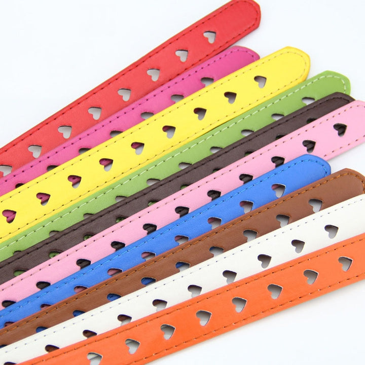 Dandali DC141 Women Pinching Belt Cutout Heart Belt, DC141 Brown, DC141 Red, DC141 Yellow, DC141 Green, DC141 Blue, DC141 White, DC141 Camel, DC141 Orange, DC141 Pink, DC141 Rose Red