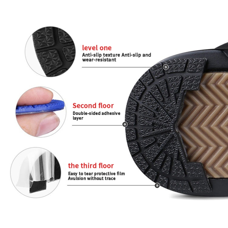 2 Pairs Thickened Rubber Sole Heel Wear-Resistant Non-Slip Patch, 37-38cm, 39-40cm, 41-42cm, 43-44cm, 45-46cm