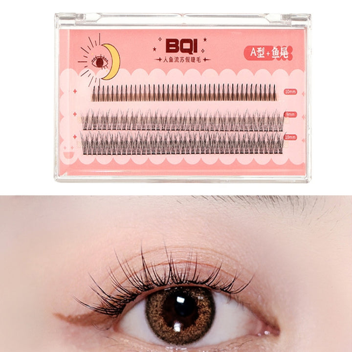 BQI B7229 Lightweight Natural Curling Three-dimensional Slim False Eyelashes, Style:, Type A+Fishtail (120PCS), Type A+Fishtail (200PCS), Type A+Fishtail+Undercib (200PCS)