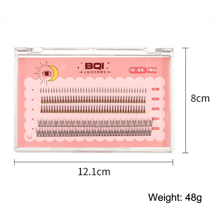 BQI B7229 Lightweight Natural Curling Three-dimensional Slim False Eyelashes, Style:, Type A+Fishtail (120PCS), Type A+Fishtail (200PCS), Type A+Fishtail+Undercib (200PCS)