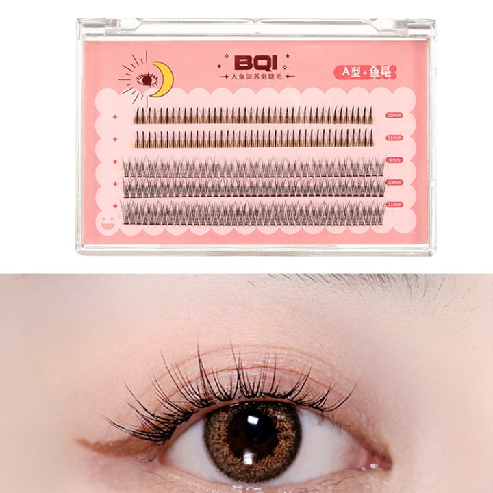 BQI B7229 Lightweight Natural Curling Three-dimensional Slim False Eyelashes, Style:, Type A+Fishtail (120PCS), Type A+Fishtail (200PCS), Type A+Fishtail+Undercib (200PCS)