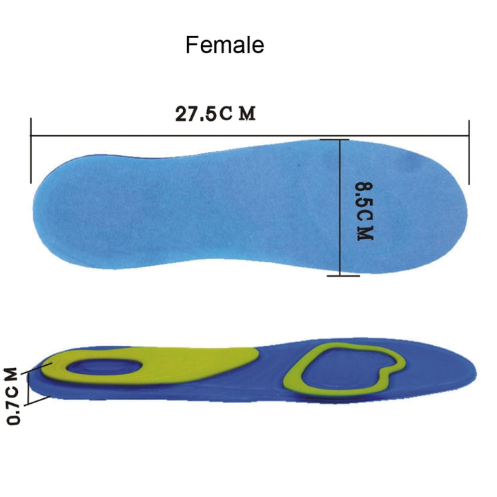 1 Pair Shock Absorption Silicone Gel Insole Arch Orthotic Pad,Size:, Female 38-42, Male 42-48