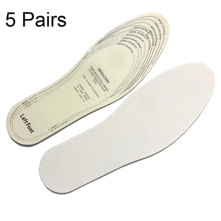 5 Pairs Spring and Summer Men and Women Breathable Shock-absorbing Latex Non-woven Insole