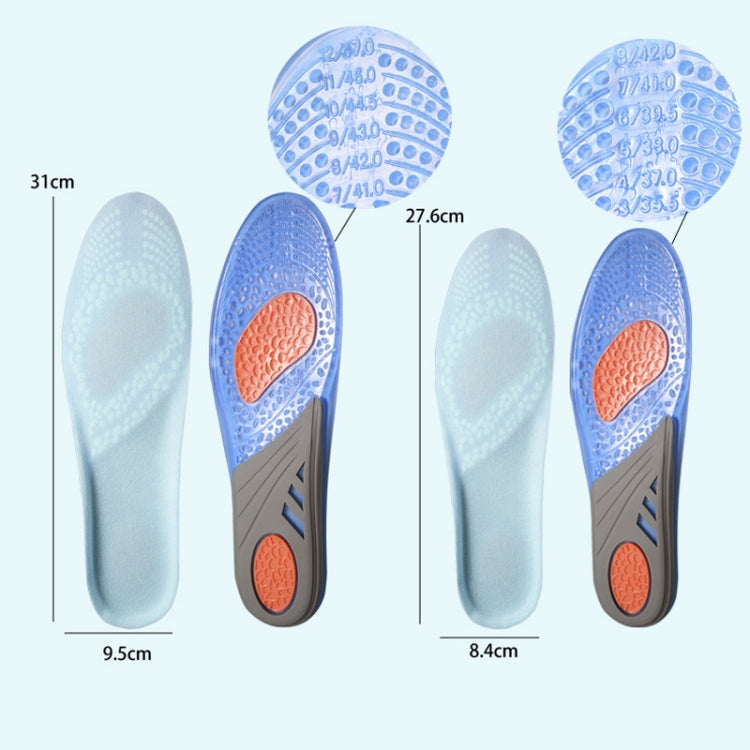 TPE GEL Sports Insole Shock-absorbing Sweat-absorbing Running Insole, Male 41-46, Female 35-42