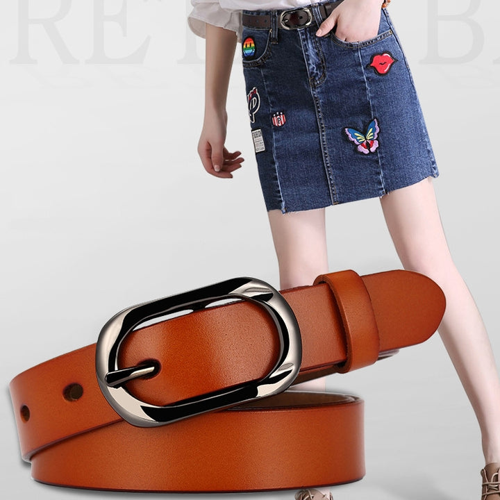 ZK--052 Soft and Wear-resistant Fine Cowhide Belt with Pin Buckle, Length:, 100cm, 105cm, 110cm, 115cm