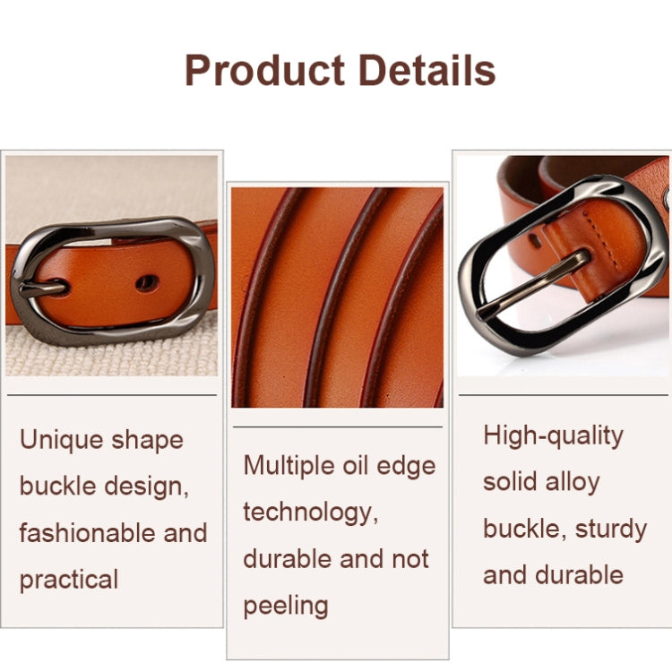 ZK--052 Soft and Wear-resistant Fine Cowhide Belt with Pin Buckle, Length:, 100cm, 105cm, 110cm, 115cm