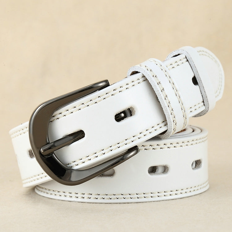 ZK--049 Double-stitched Hollow Pin Buckle Belt, Length:, 105cm, 110cm, 115cm