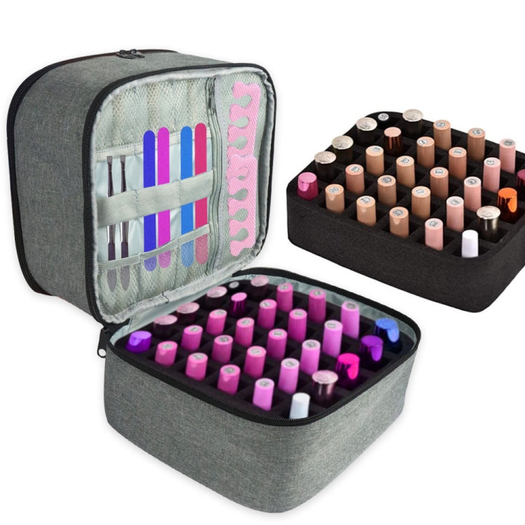 Nail Polish Storage Bag Portable Essential Oil Lipstick Organizer, Grey