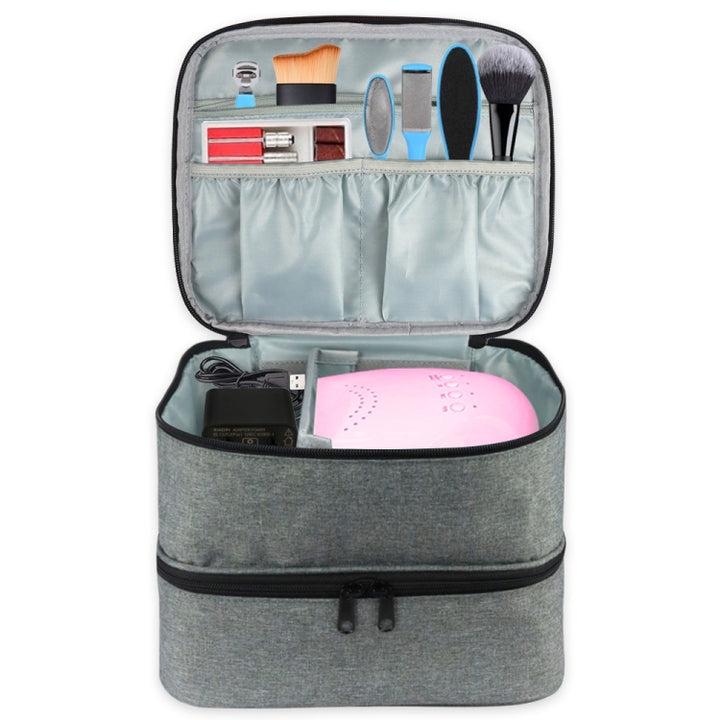 Nail Polish Storage Bag Portable Essential Oil Lipstick Organizer, Grey