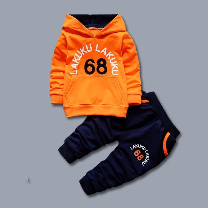 Spring Casual Children Letter Hooded Sweater Set, 80cm, 90cm, 100cm, 110cm, 120cm