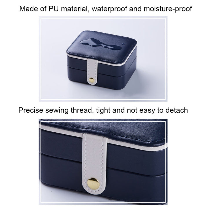 SH688-58 Square Double-Layer PU Earring Storage Jewelry Box, Double-Layer (White), Double-Layer (Navy Blue), Double-Layer (Pink), Double-Layer (Light Blue)