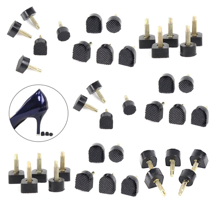 High Heels Heel Studs Mute Wear-resistant Replacement Heel, Black (30 In 1)