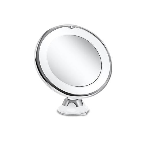 12cm Makeup Mirror with LED Fill Light 5X Magnification Suction Cup Beauty Mirror