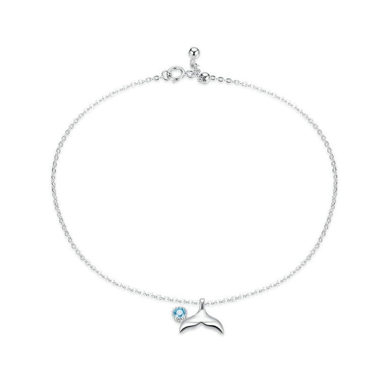 SCT004 Mermaid Tail Anklet Simple White Gold Plated Ladies 925 Silver Anklet, SCT004