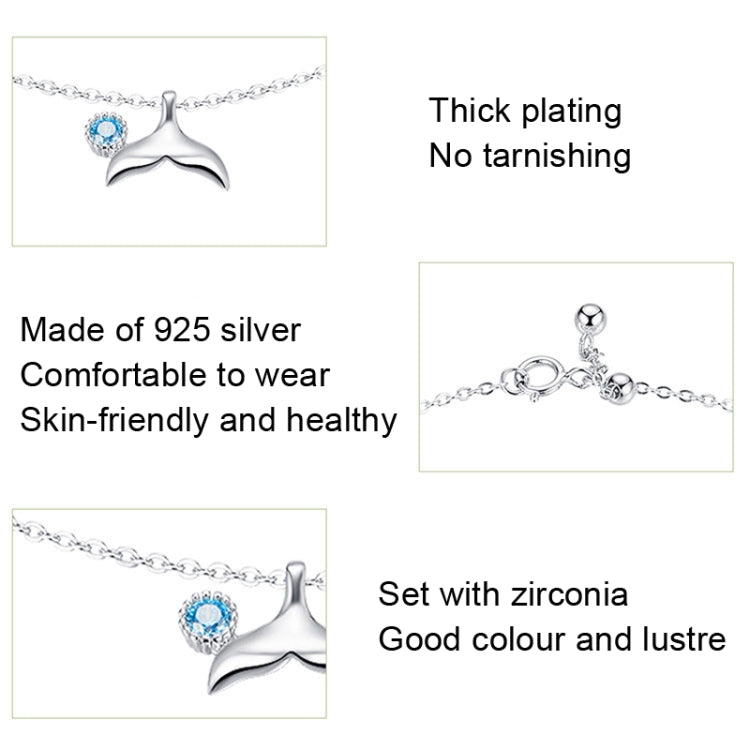 SCT004 Mermaid Tail Anklet Simple White Gold Plated Ladies 925 Silver Anklet, SCT004