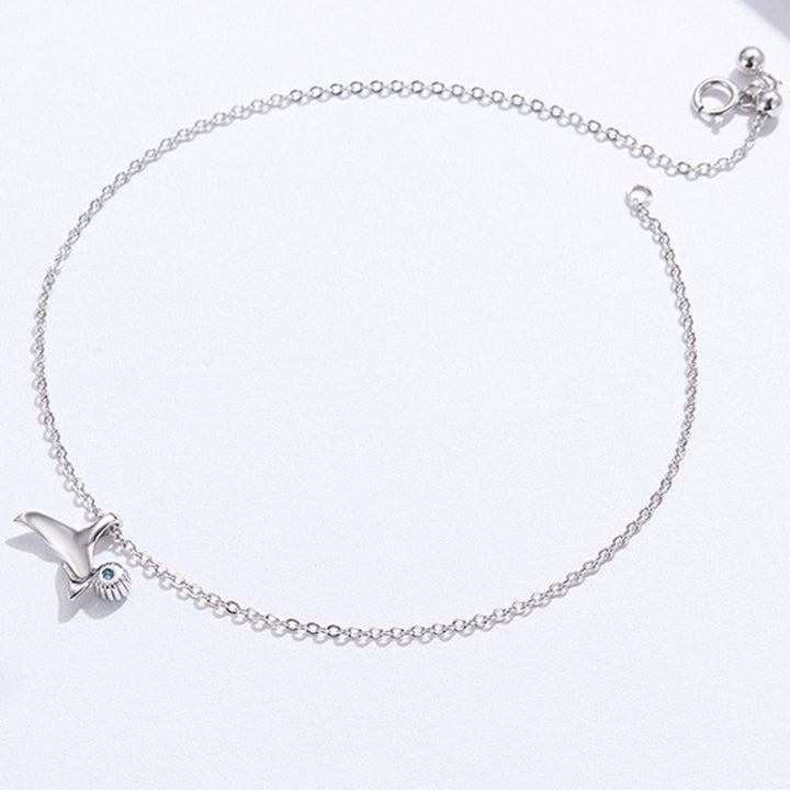 SCT004 Mermaid Tail Anklet Simple White Gold Plated Ladies 925 Silver Anklet, SCT004