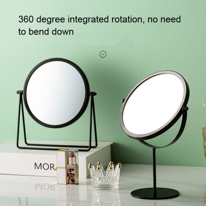 Desktop Makeup Mirror Simple Portable Mirror Rotating Dressing Mirror,Style:, Gold High Model, Gold Stand Model, Black High Model, Black Stand Model