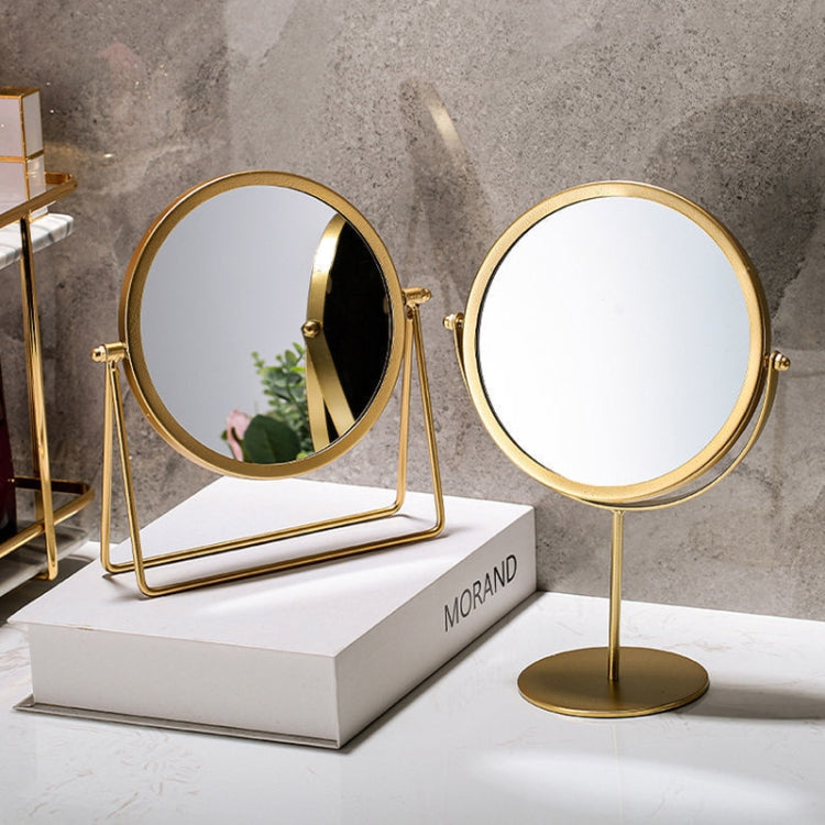 Desktop Makeup Mirror Simple Portable Mirror Rotating Dressing Mirror,Style:, Gold High Model, Gold Stand Model, Black High Model, Black Stand Model