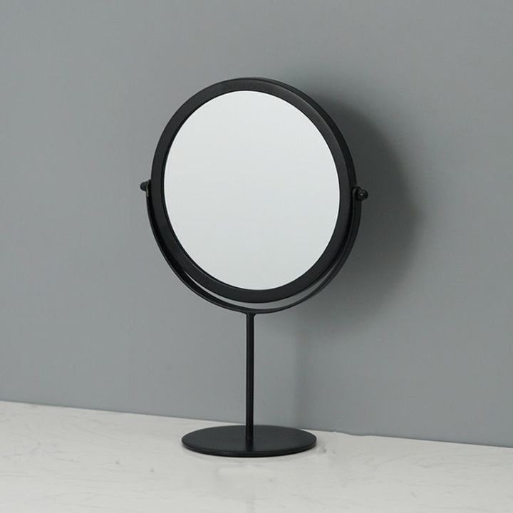 Desktop Makeup Mirror Simple Portable Mirror Rotating Dressing Mirror,Style:, Gold High Model, Gold Stand Model, Black High Model, Black Stand Model