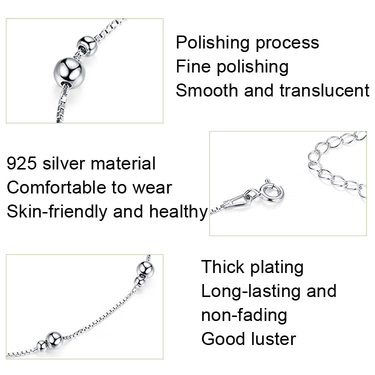 SCT005 S925 Silver Anklet White Gold Plated Anklet, SCT005