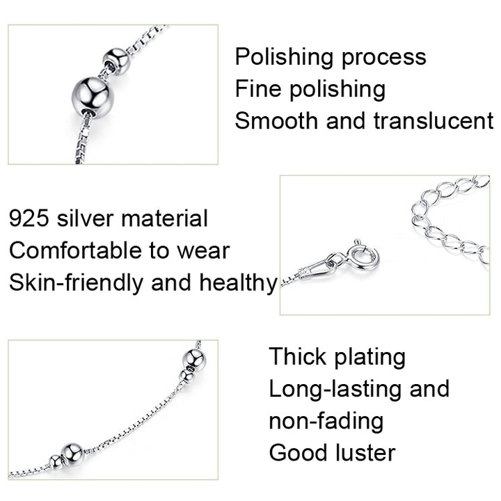 SCT005 S925 Silver Anklet White Gold Plated Anklet, SCT005