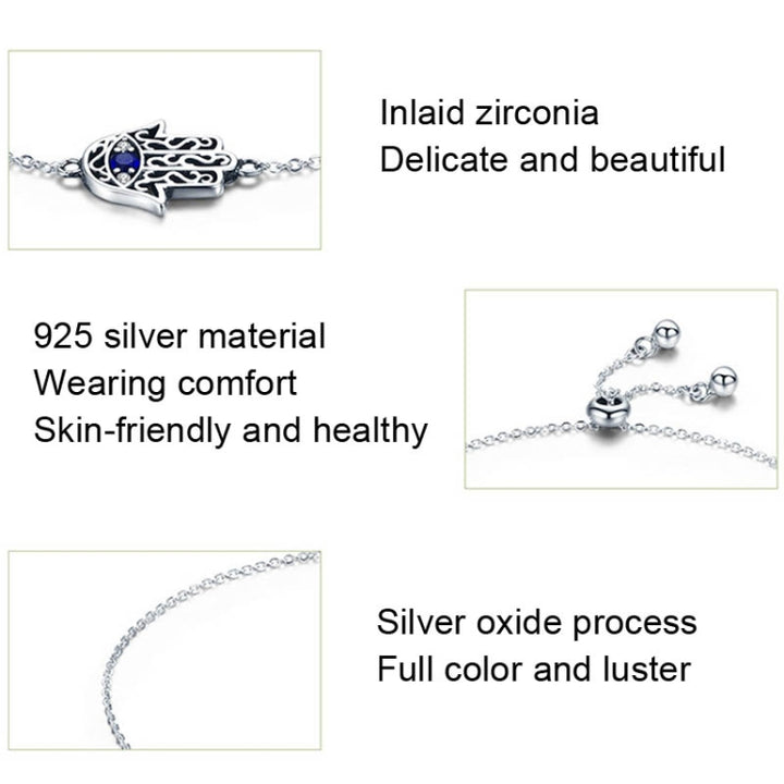 SCB076 Simple 925 Silver Bracelet With Diamonds Palm Retractable Ladies Bracelet, SCB076