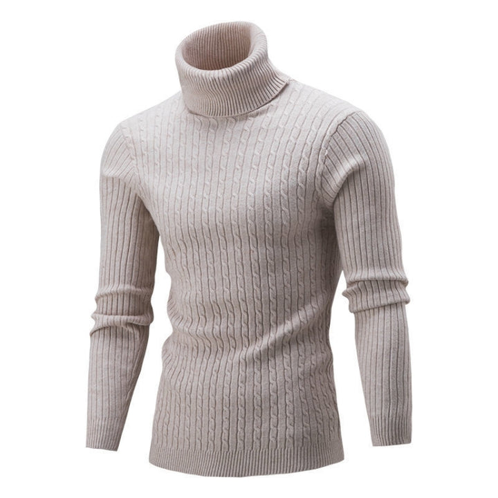 High-Collar Long-Sleeved Men Sweater Casual Thread Knit Clothes, M, L, XL, XXL, XXXL