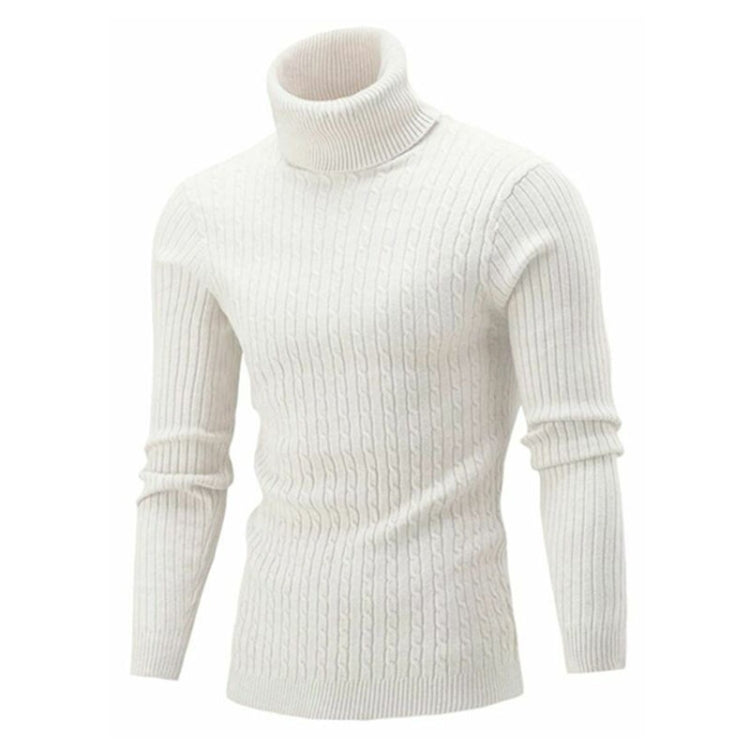 High-Collar Long-Sleeved Men Sweater Casual Thread Knit Clothes, M, L, XL, XXL, XXXL