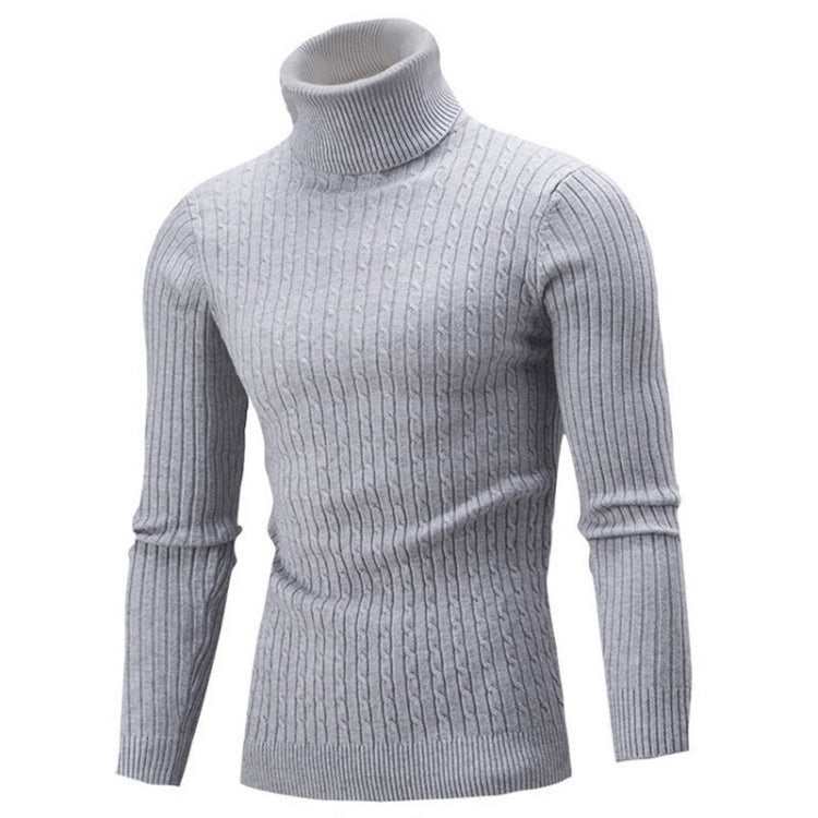 High-Collar Long-Sleeved Men Sweater Casual Thread Knit Clothes, M, L, XL, XXL, XXXL