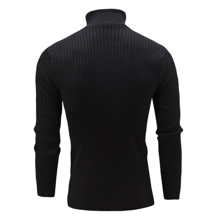 High-Collar Long-Sleeved Men Sweater Casual Thread Knit Clothes, XXXXL