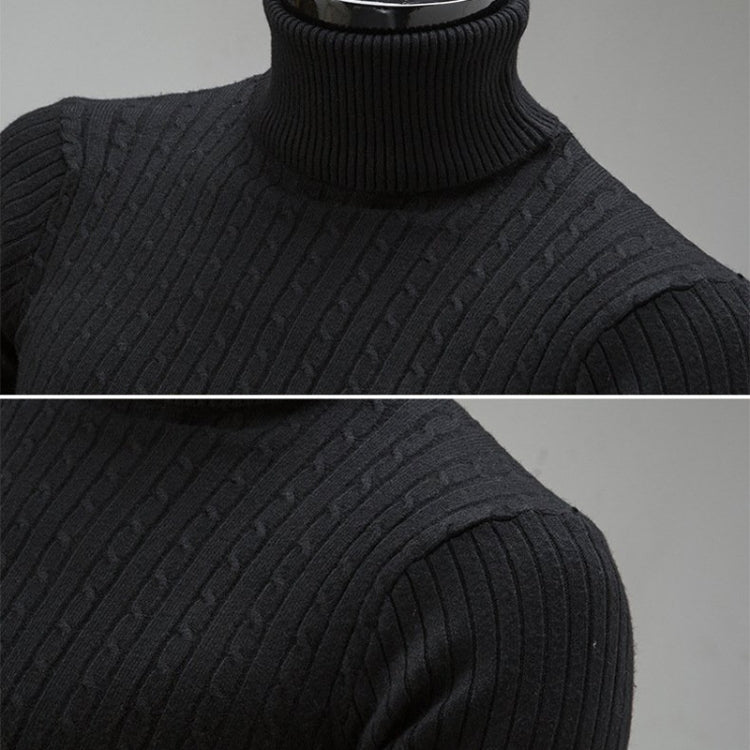 High-Collar Long-Sleeved Men Sweater Casual Thread Knit Clothes, M, L, XL, XXL, XXXL