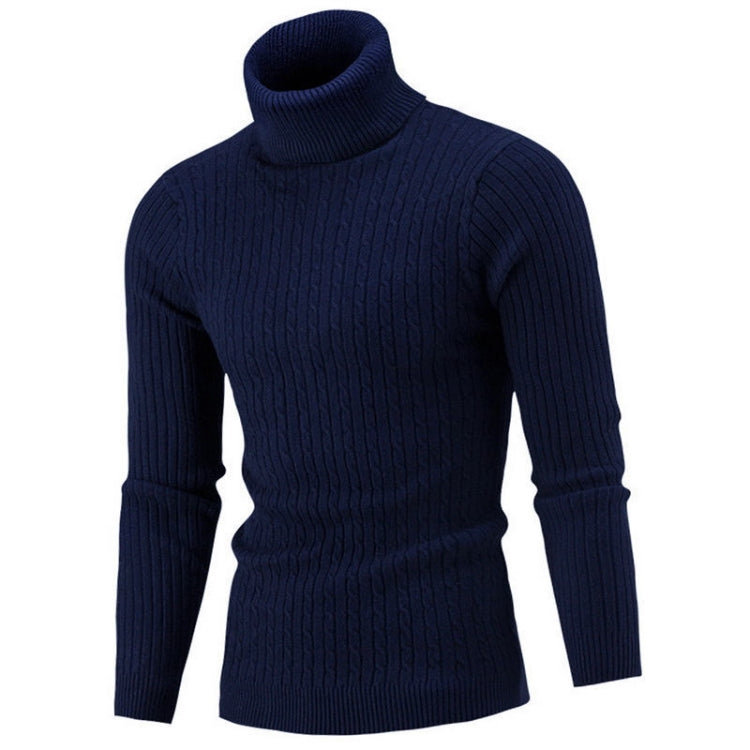 High-Collar Long-Sleeved Men Sweater Casual Thread Knit Clothes, M, L, XL, XXL, XXXL