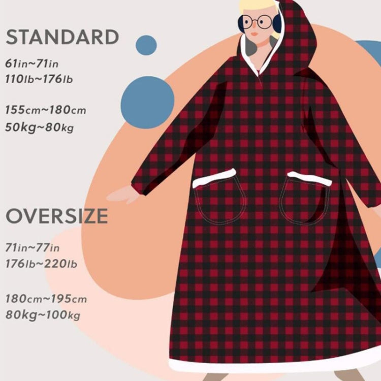 Wearable Flannel Blanket Hoodie for Adult Women and Men, Length 120CM, Length 150CM