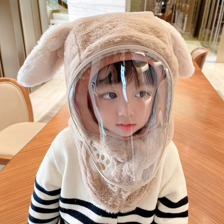 Winter Cute Rabbit Ears Kids Ear-Protection Hat with Removable Windproof Mask