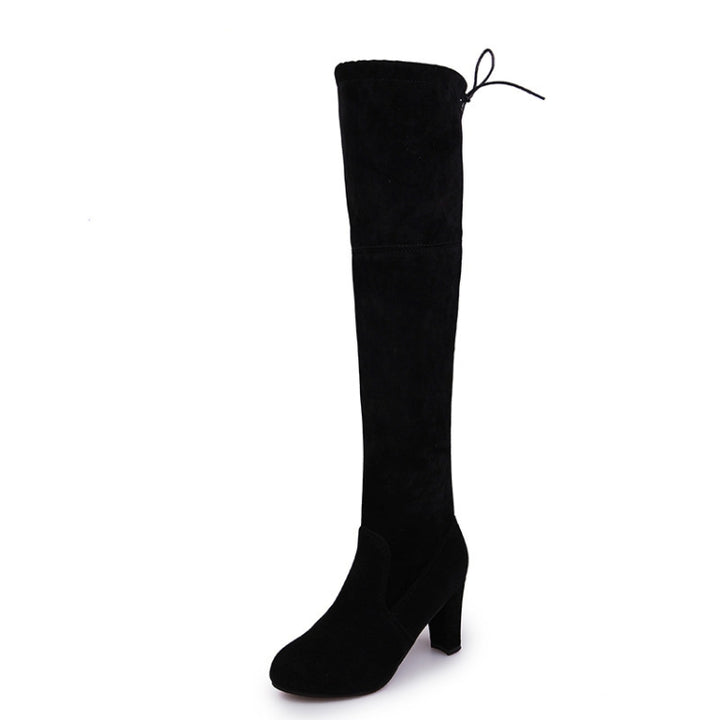 Ladies Over-the-knee Boots Frosted Leather Thick High Heel Boots, 34, 35, 36, 37, 38, 39, 40, 41