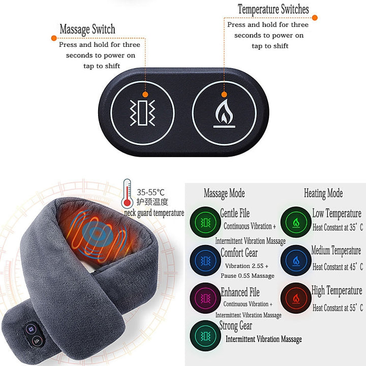 USB Charging Heating Massage Scarf Warmth Neck