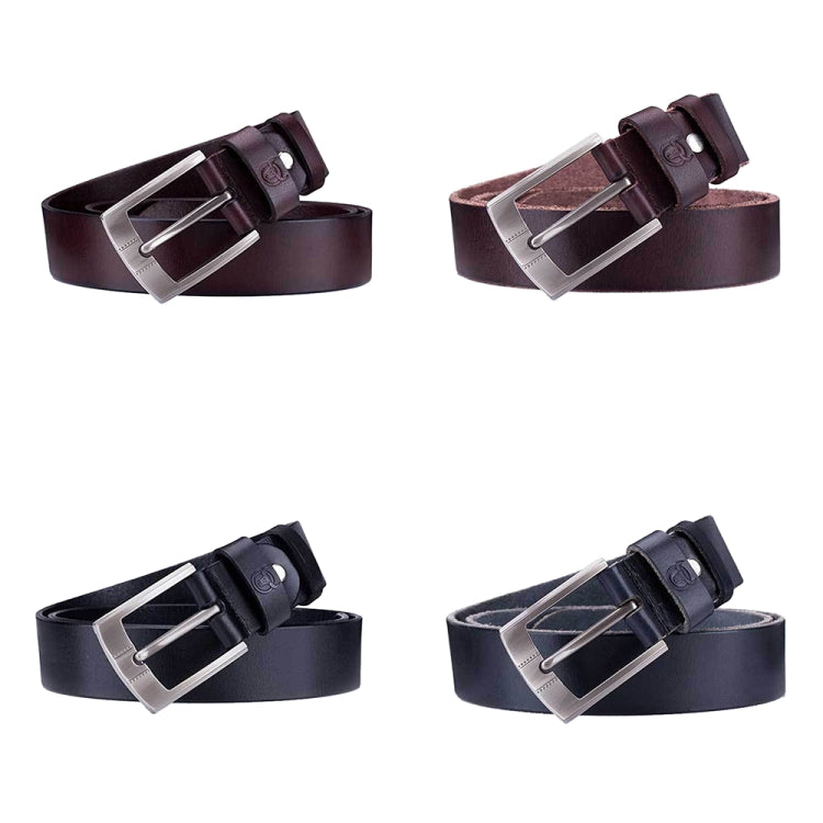 BULL CAPTAIN 01 Pin Buckle Thickened Cowhide Wear-Resistant Belt, Length:, 110cm (Smooth Brown), 115cm (Smooth Brown), 120cm (Smooth Brown), 125cm (Smooth Brown), 110cm (Burr Brown), 115cm (Burr Brown), 120cm (Burr Brown), 125cm (Burr Brown)