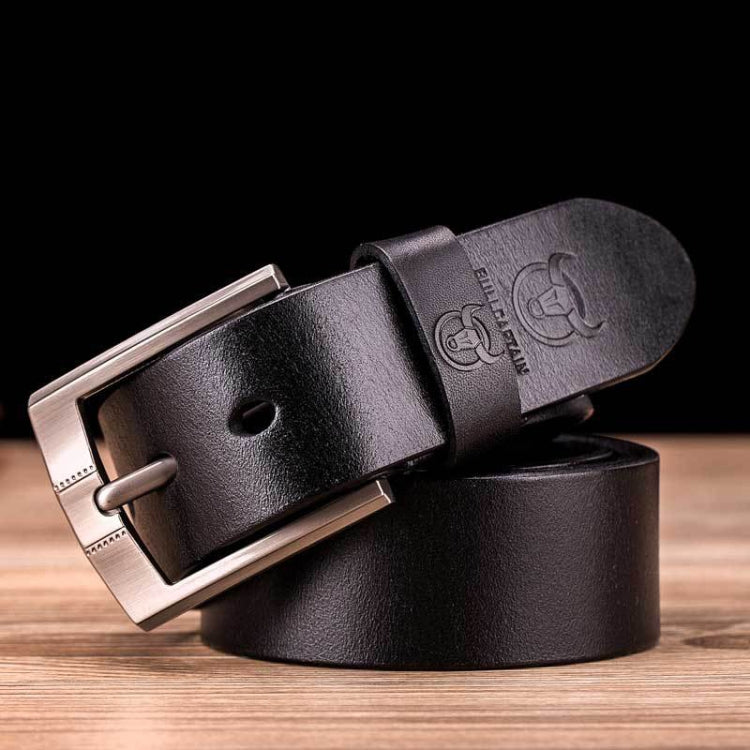 BULL CAPTAIN 01 Pin Buckle Thickened Cowhide Wear-Resistant Belt, Length:, 110cm (Smooth Brown), 115cm (Smooth Brown), 120cm (Smooth Brown), 125cm (Smooth Brown), 110cm (Burr Brown), 115cm (Burr Brown), 120cm (Burr Brown), 125cm (Burr Brown)