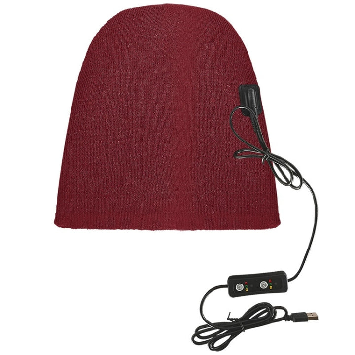 USB Electric Heating Outdoor Windproof And Warm Knitted Hat, 24x24cm