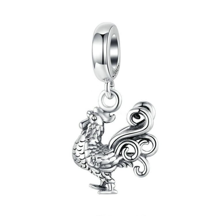 SCC1337 Rooster 925 Silver Pendant DIY Bead Bracelet Accessories, SCC1337