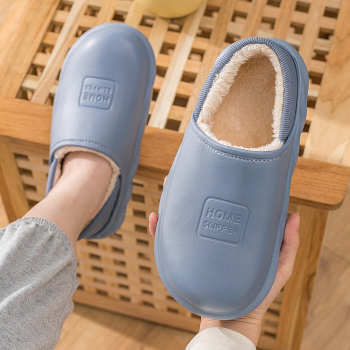 Winter Warm Velvet Thick Waterproof Cotton Slippers, Yellow, Blue Gray, Orange Red, Pink 8055, White 8055, Light Coffee 8055, Black 8055, Blue Gray 599, Pink 599