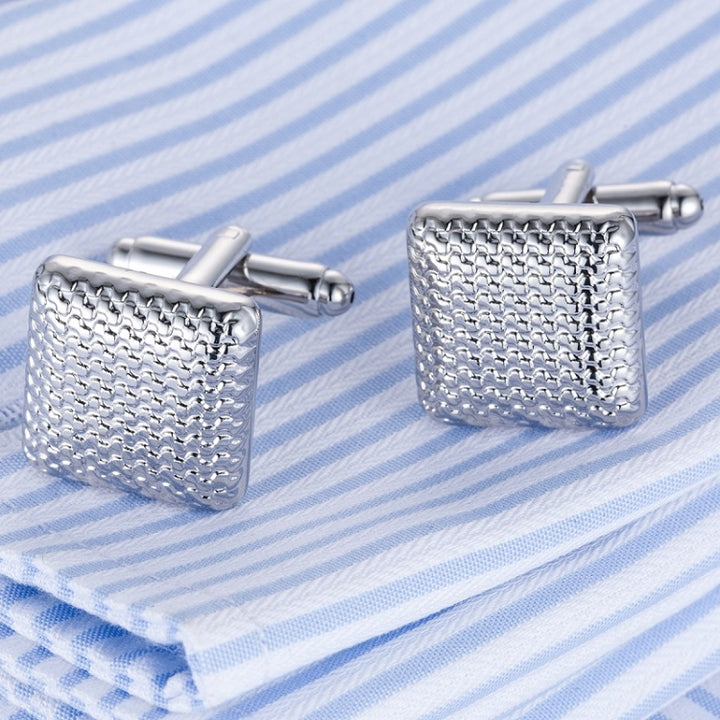 Laser Metal Brass Men Shirt Cufflinks, Silver, Silver laser, Silver folding, Black square, Silver small square, Silver laser line, Silver wave, Black silver net, Black Bottom Golden Net, Black vermica, White enamel, Black back, White back, Red back