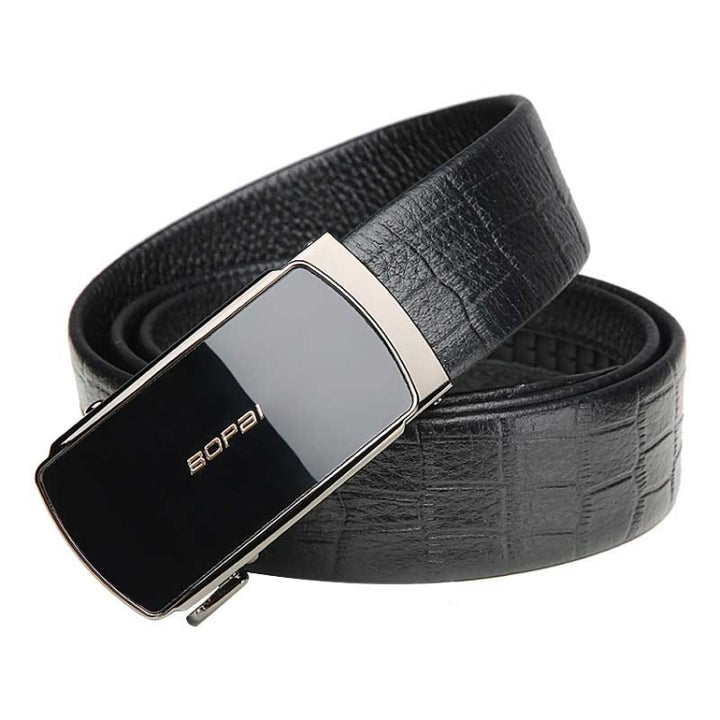 Bopai 13-121211 Crocodile Grain Automatic Buckle Soft and Durable Cowhide Belt