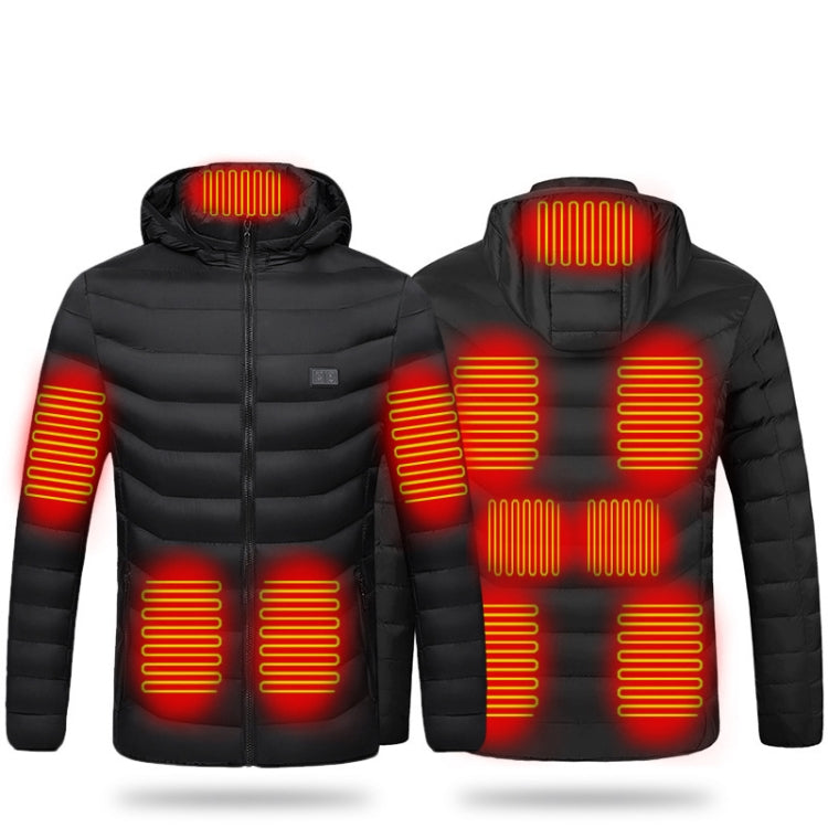 USB Winter Electric Heated Jacket Warm Thermal Jacket, 9 Zone Red XXL, 9 Zone Red 3XL, 9 Zone Red 4XL, 11 Zone Double Control Black S