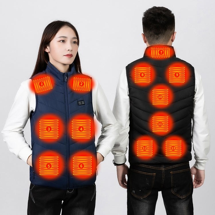 USB Electric Heating Undershirt Intelligent Warm Vest, 17 Area  4 Control Black, 17 Area  4 Control Blue, 13  Area Double Control Black