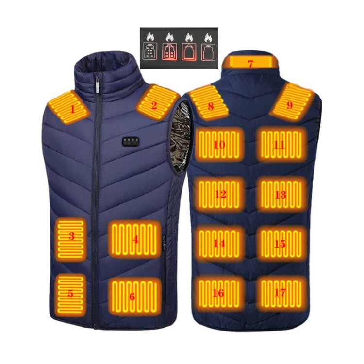 USB Electric Heating Undershirt Intelligent Warm Vest, 17 Area  4 Control Black, 17 Area  4 Control Blue, 13  Area Double Control Black