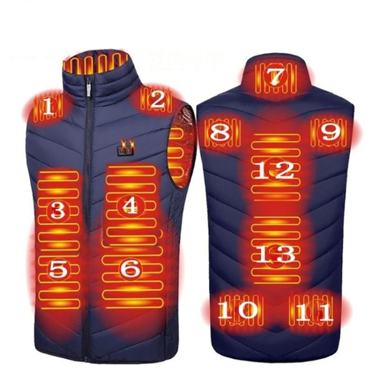 USB Electric Heating Undershirt Intelligent Warm Vest, 13  Area Double Control  Blue, 11 Area Double Control Black, 11 Area Double Control Blue