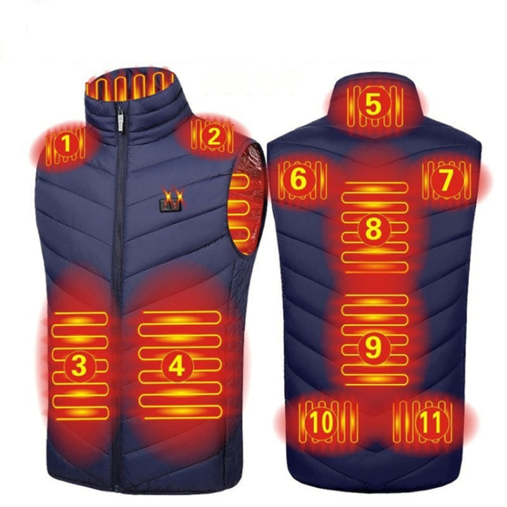 USB Electric Heating Undershirt Intelligent Warm Vest, 13  Area Double Control  Blue, 11 Area Double Control Black, 11 Area Double Control Blue