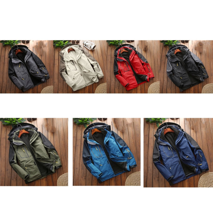 LSM-121 Men Autumn And Winter Jackets Grab Fleece Inner Lining Outdoor Hiking Clothes, 4XL, 5XL, 6XL