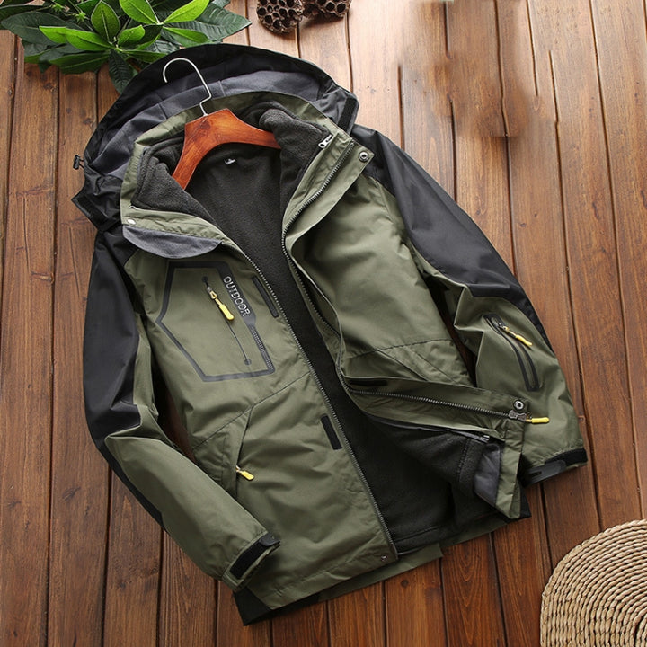 LSM-121 Men Autumn And Winter Jackets Grab Fleece Inner Lining Outdoor Hiking Clothes, L, XL, 2XL, 3XL